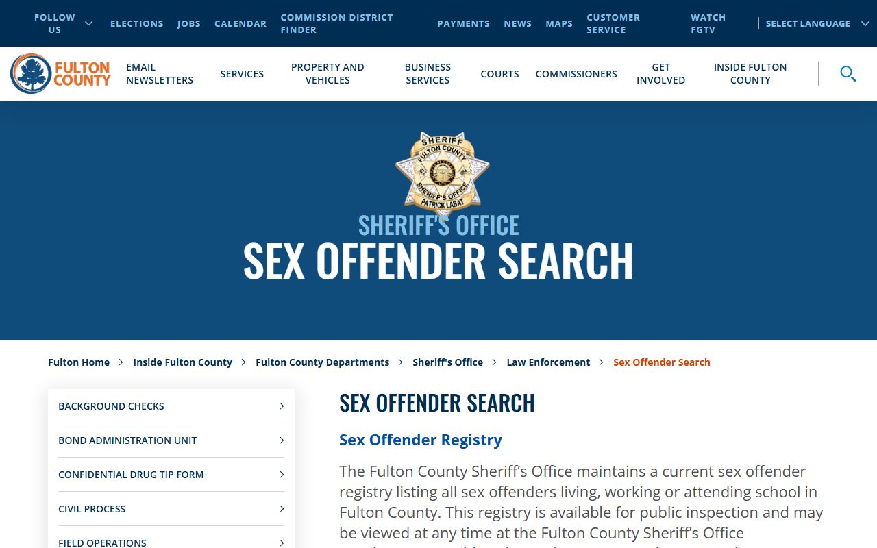 Fulton County sex offenders source image for FULTON County - County Website SOR Page