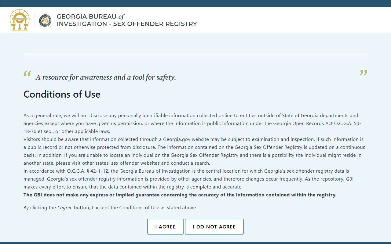 Georgia sex offenders source image for GBI Sex Offender Registry Portal - Database/Search Portal