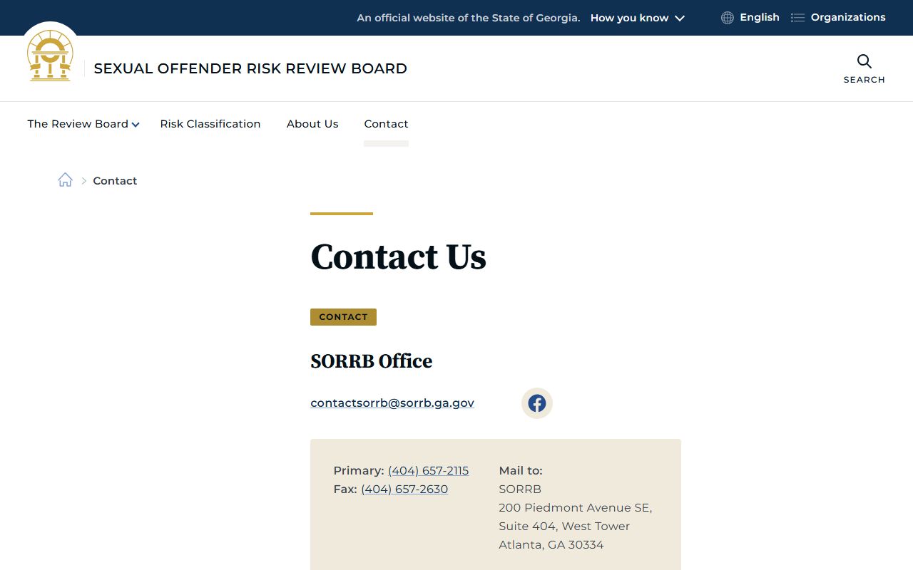 Georgia sex offenders source image for SORRB Contact Page - Contact Page