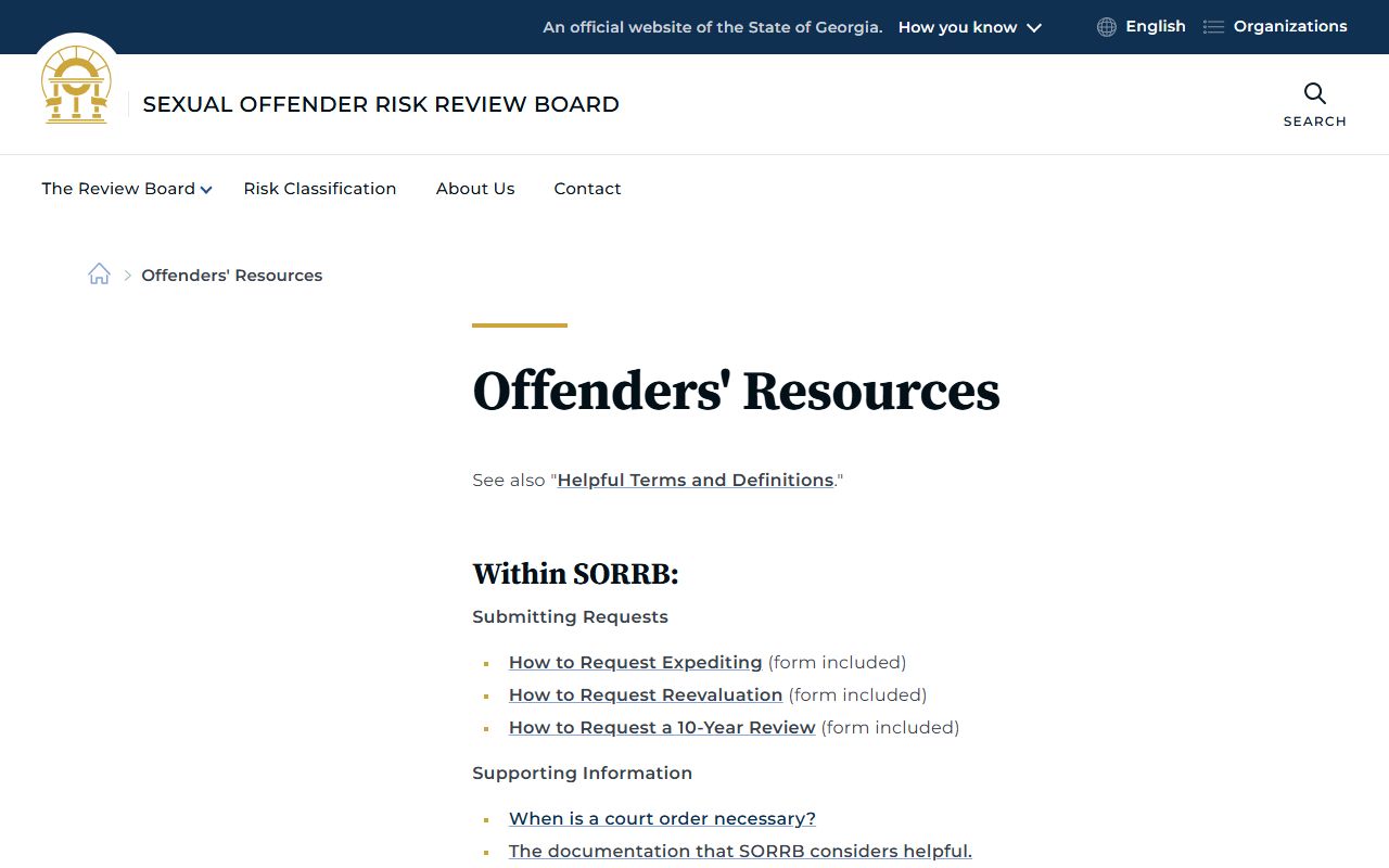 Georgia sex offenders source image for SORRB Resources for Offenders